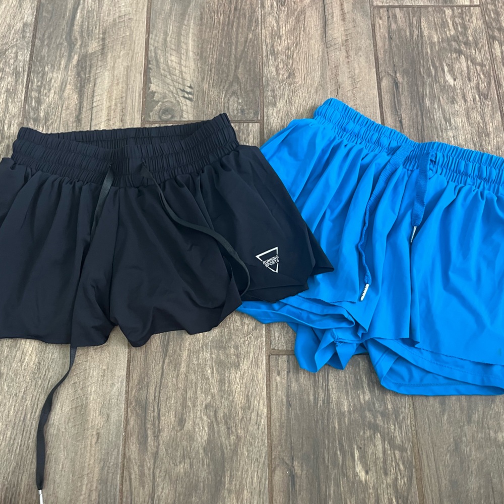Black and Blue Athletic Shorts Set